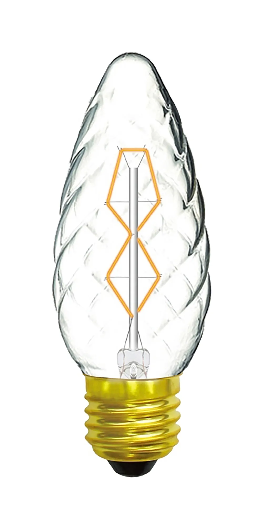 015033060  Rustica Dimmable Candle 45mm/S Twisted E27 Clear 60W